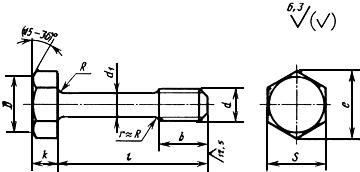 ГОСТ 10338-80 Винты с шестигранной головкой невыпадающие класса точности В. Конструкция и размеры (с Изменением N 1)