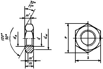 ГОСТ 10607-94 (ИСО 4035-86) Гайки шестигранные низкие (с фаской) с диаметром резьбы свыше 48 мм класса точности В. Технические условия