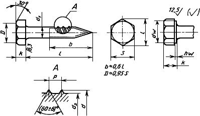ГОСТ 11473-75 Шурупы с шестигранной головкой. Конструкция и размеры (с Изменениями N 1, 2)