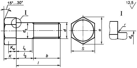 ГОСТ Р 52644-2006 (ИСО 7411:1984) Болты высокопрочные с шестигранной головкой с увеличенным размером под ключ для металлических конструкций. Технические условия (с Изменением N 1)